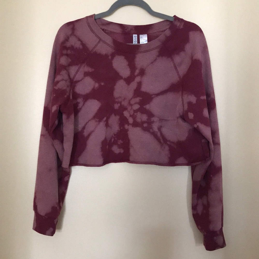 purple tie dye cropped shirt